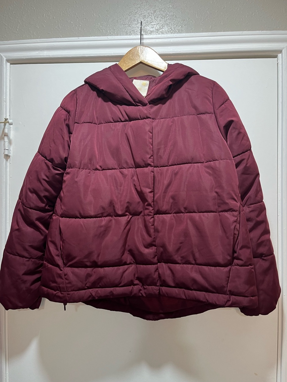 EARTH MUSIC&ECOLOGY Down Puffer Jacket Burgundy Small